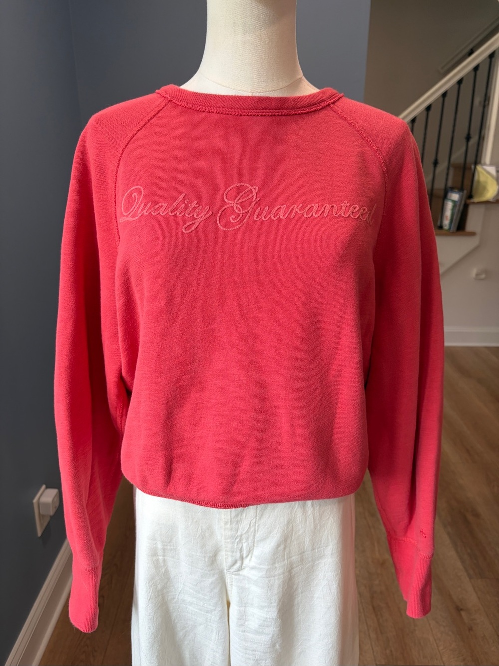 Rag & Bone Quality Guaranteed Red Cropped Sweatshirt XS/S
